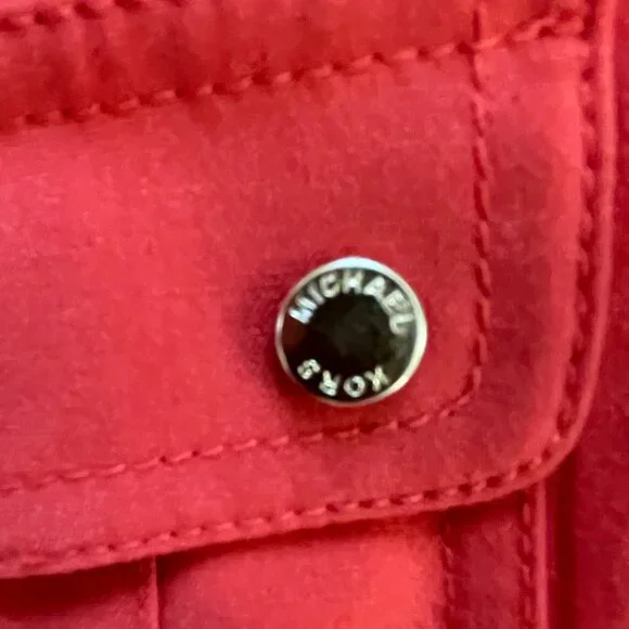 MICHAEL KORS || Mandarin Red Orange Shirt Dress with Belt - Picture 4 of 7